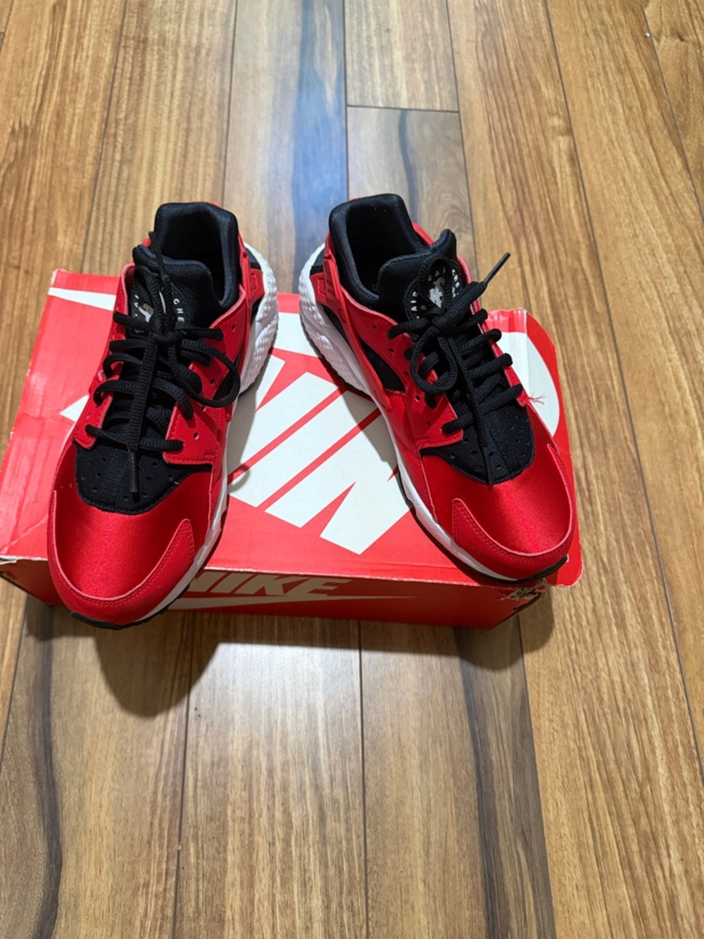 Nike Huarache Red and Black Low-Top Sneakers